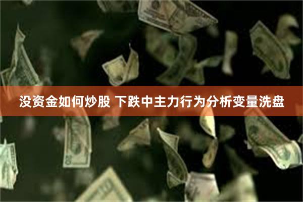 没资金如何炒股 下跌中主力行为分析变量洗盘