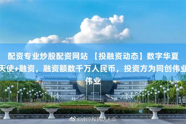 配资专业炒股配资网站 【投融资动态】数字华夏天使+融资，融资额数千万人民币，投资方为同创伟业